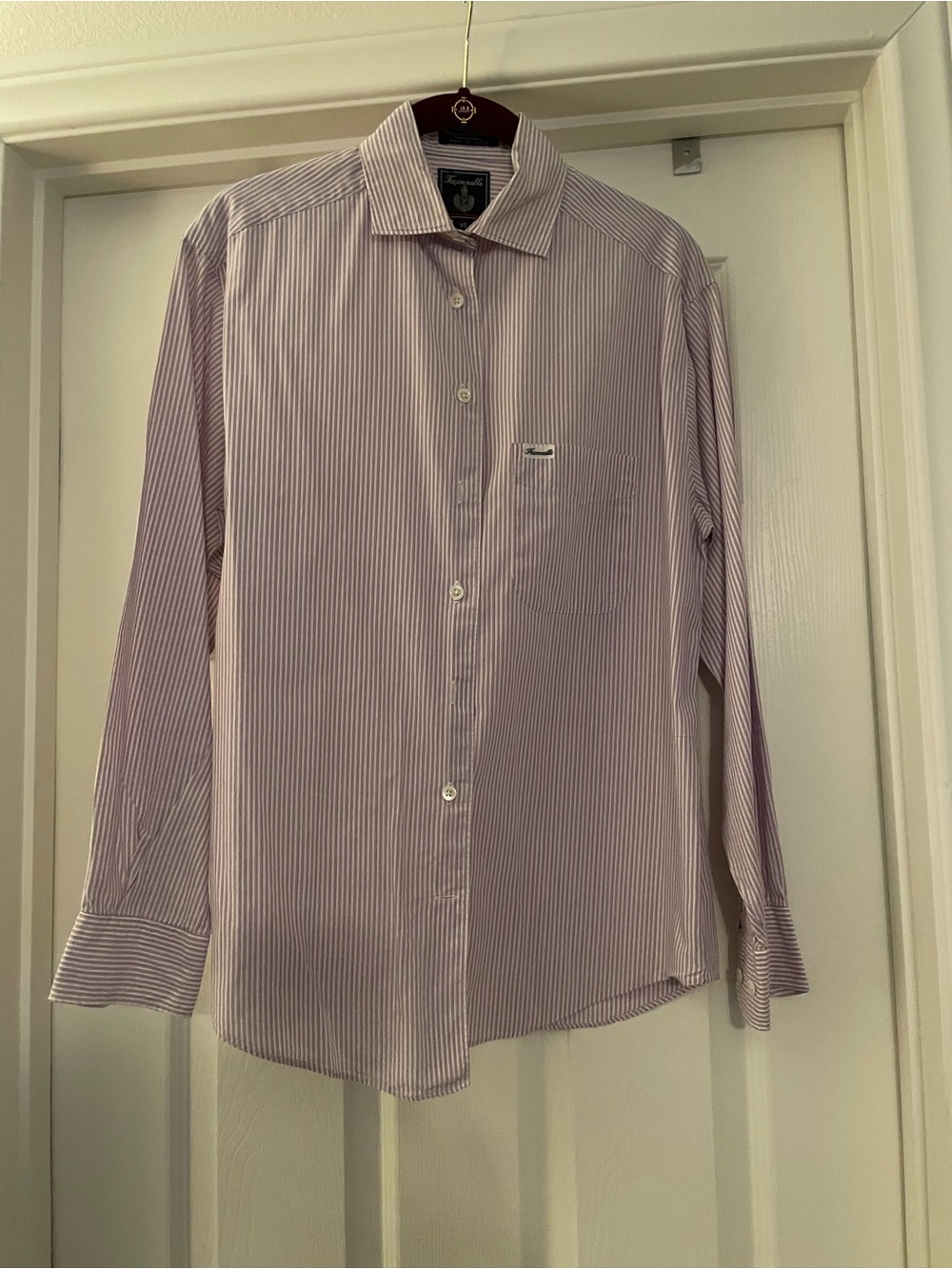 Faconnable Men's Pink Stripe Dress Shirt